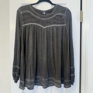 POL Charcoal Gray Women's Blouse